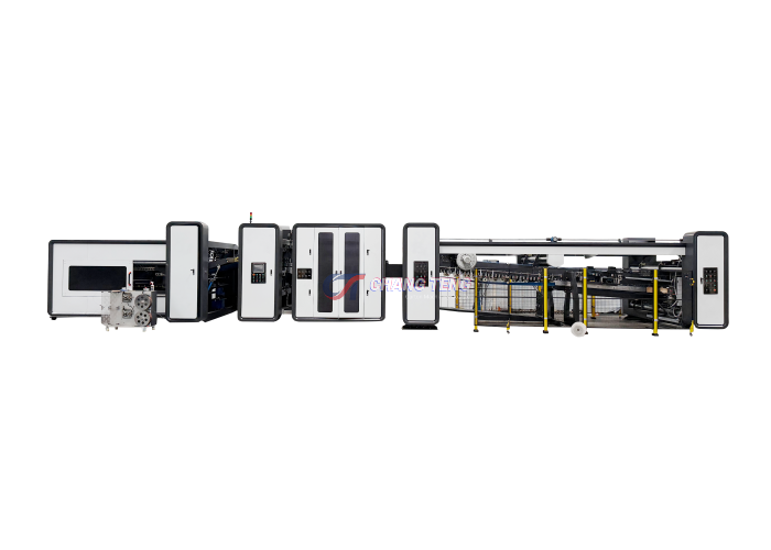 Fully Automatic Flexo Printer Slotter Die Cutter Folder Gluer Stitcher Line(images 2)