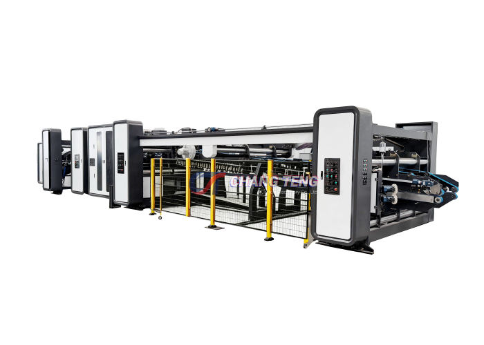 Fully Automatic Flexo Printer Slotter Die Cutter Folder Gluer Stitcher Line(images 3)
